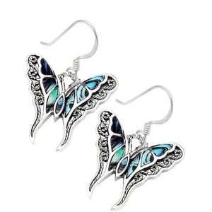 Butterfly Earrings Silver Tone